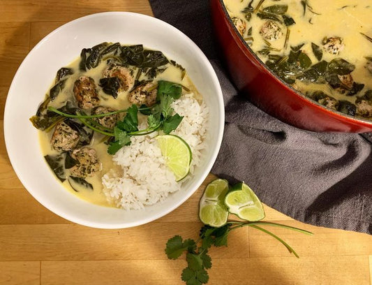 Tom Kha Gai Inspired Meatball Soup