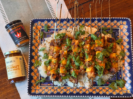 Peanut Pineapple & Pork Skewers