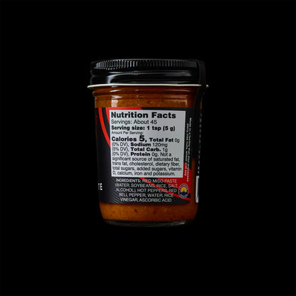 Jar of MisoHeat Chili Paste Reaper Edition back view