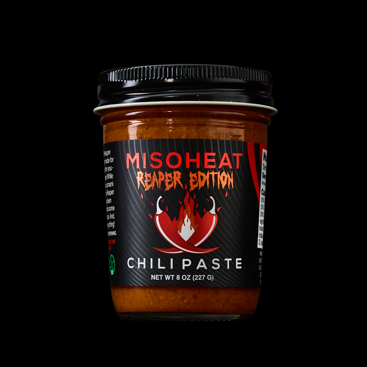 Jar of MisoHeat Chili Paste Reaper Edition front view