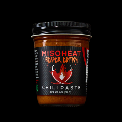 Jar of MisoHeat Chili Paste Reaper Edition front view